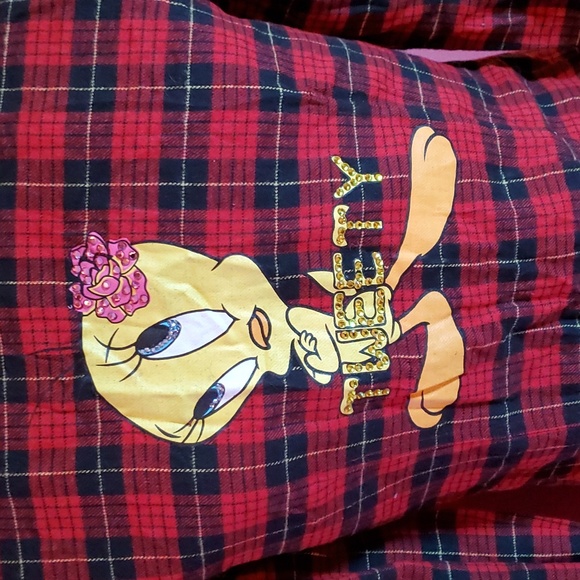 ⭐️Host Pick⭐️ Tweety Bird Plaid Rhinestone Bedazzled Western Shirt  Yeehaw - Picture 11 of 13